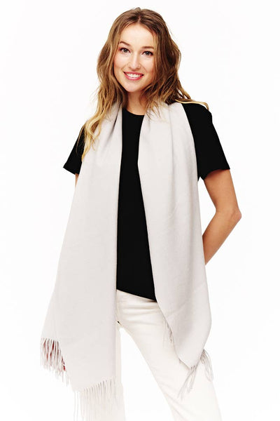 Soft Cashmere Solid Color Fringes Scarf: Red