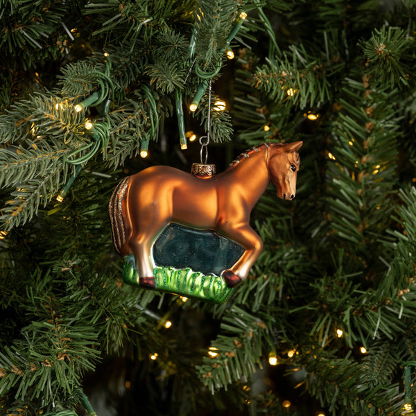 Ornament - Brown Horse Glass
