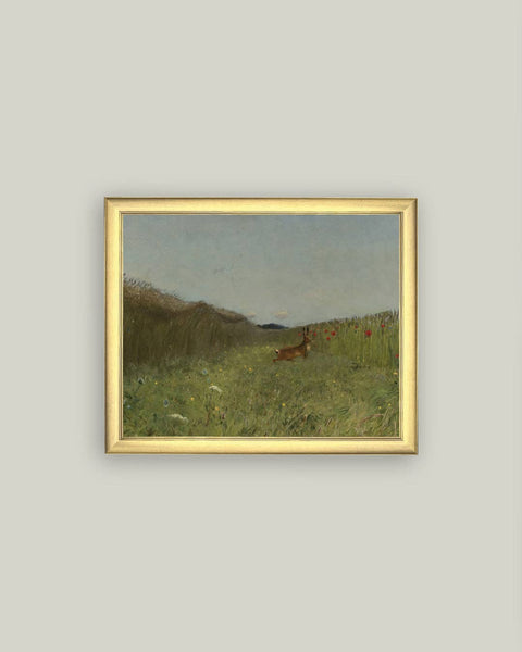 Hare in the Grain Framed Antique Art: 17x13