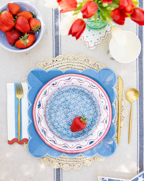 Blue Large Scallop 11" Paper Plate