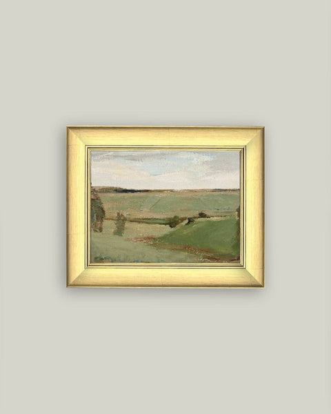 Studies by a River Framed Antique Art: 11x9