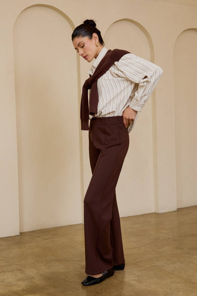 Scuba Wide Leg Pants: Brown