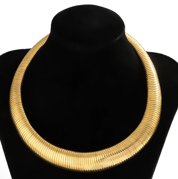 Omega Tobogas Cobra MEGA- Collar necklace- Stainless Steel : Silver
