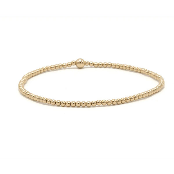 2mm Gold Filled Waterproof Karma bracelet (with single 4mm): 7.0 inch