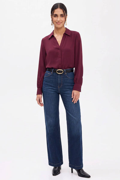 Neck Shirt With Open Seam Sleeve: Mauve / S