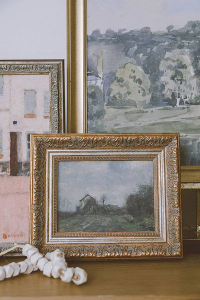 Wedeler Au Framed Antique Art: 9x7