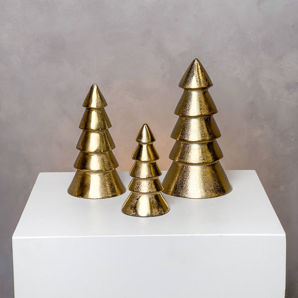 Gold Metal Holiday Tree Set