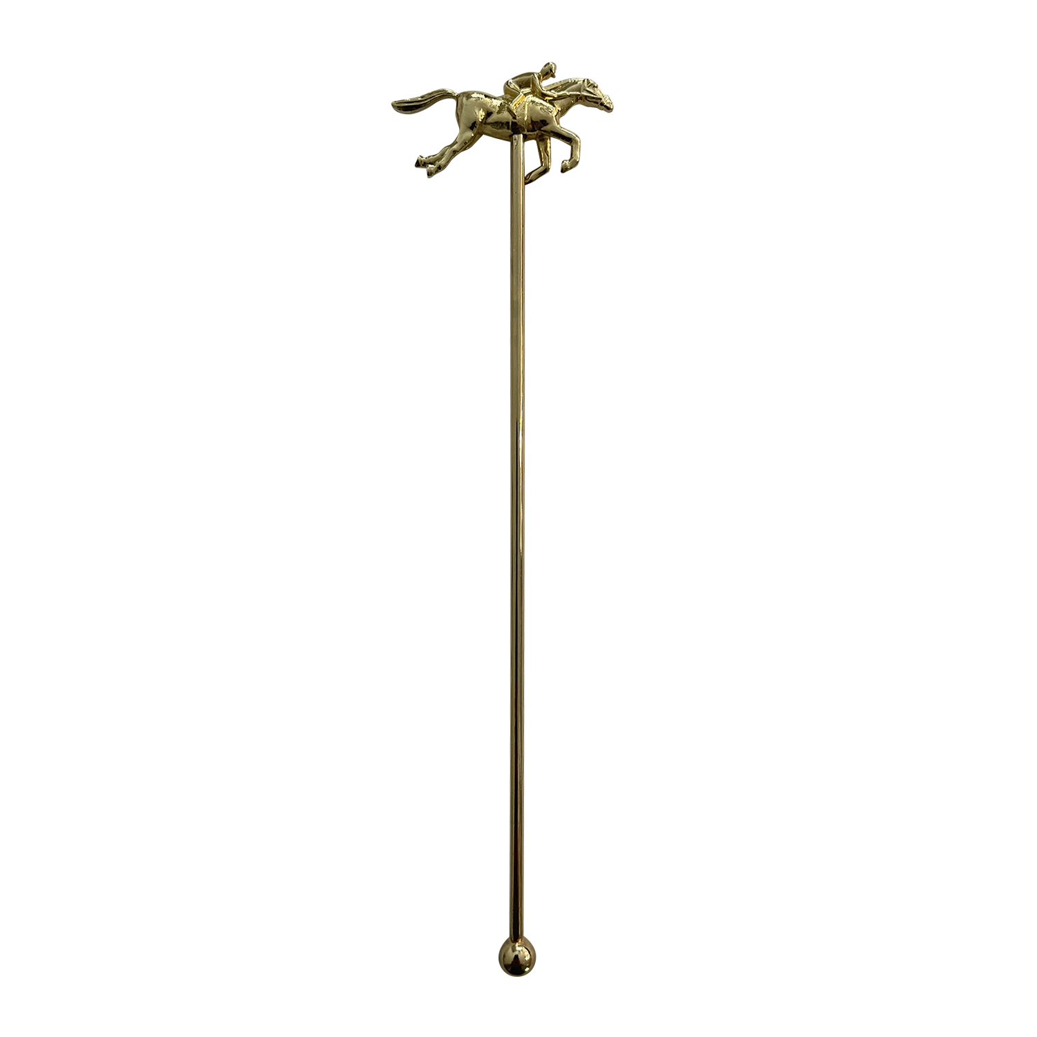 Stainless Steel Running Horse Cocktail Stirrer: Gold