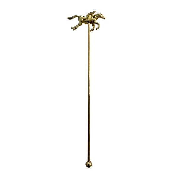 Stainless Steel Running Horse Cocktail Stirrer: Gold