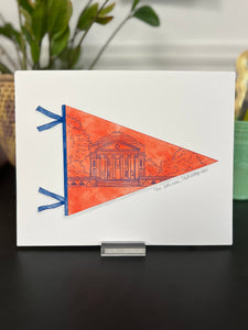 University of Virginia - Rotunda Pennant Print, Charlottesville, Virginia