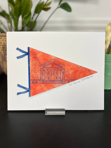 University of Virginia - Rotunda Pennant Print, Charlottesville, Virginia