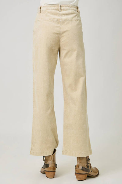 Washed Corduroy Trousers: Almond