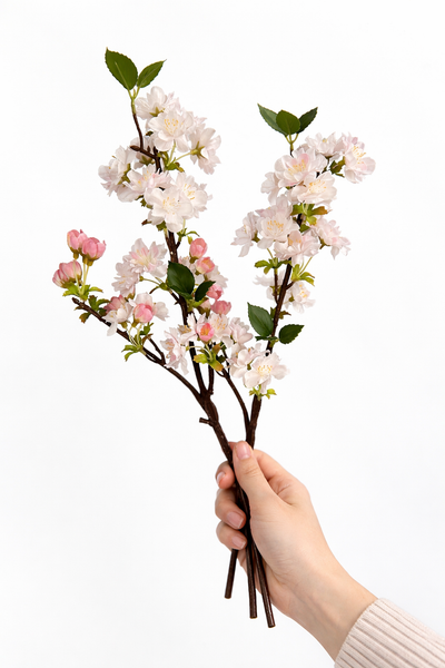 19 or 37”-Designer's Pick-Artificial Cherry Blossom Branch : Light Pink / Long-37"