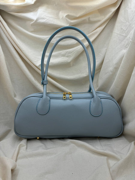 Genuine Leather East-West Bag: Taupe