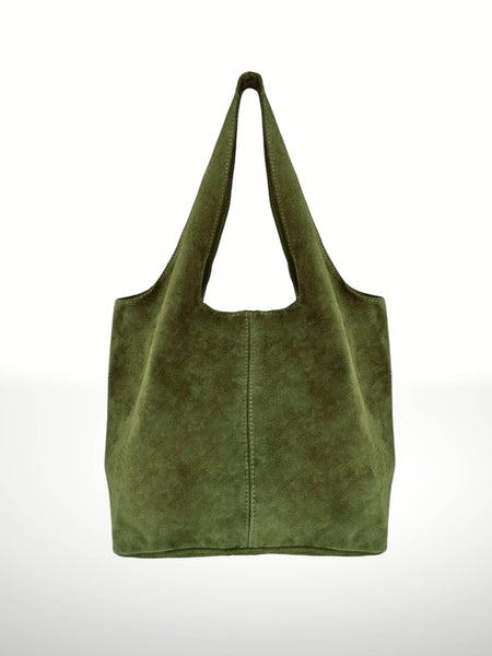 Giannina 221024 Suede Leather Shoulder Bag: Leather