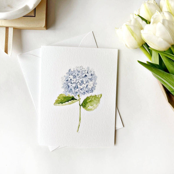 Hydrangea stem notecard: Set of 8