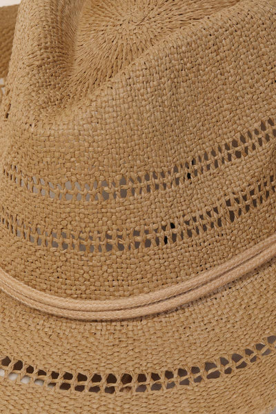 Straw Weave Cowboy Hat - Khaki