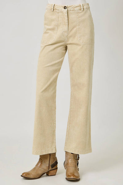 Washed Corduroy Trousers: Almond