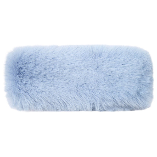 C.C Solid Color Long Faux Fur Headwrap: Taupe