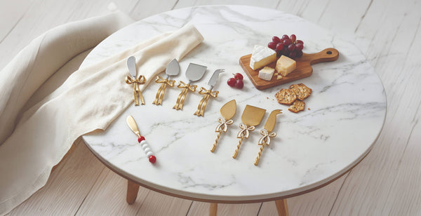 Gold Bow Cheese Set