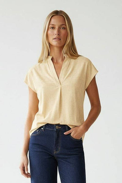 Soft Matte Drop Shoulder Blouse - Taupe