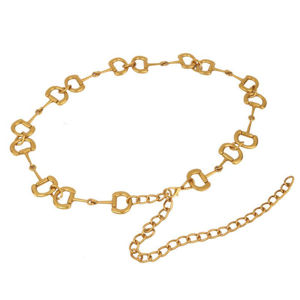 Equestrian Snaffle Bit Chain Belt- Vintage Gold- Waterproof