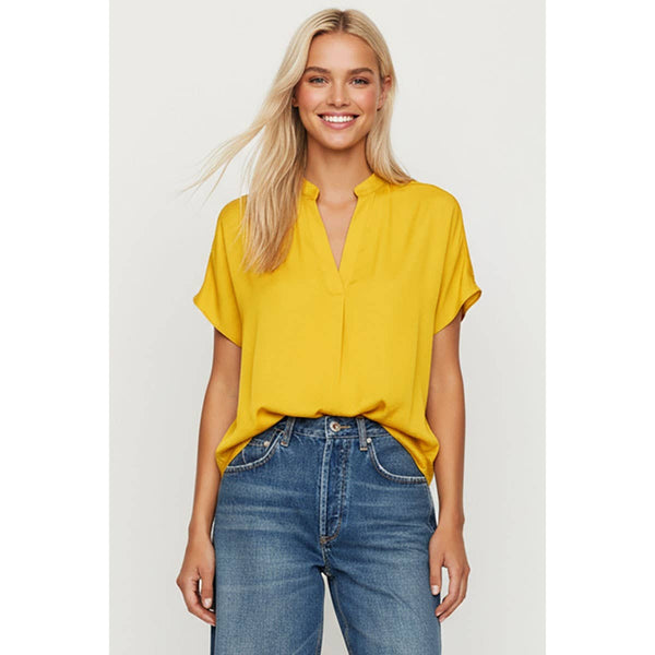 Drop Shoulder Regular Blouse: Khaki / M
