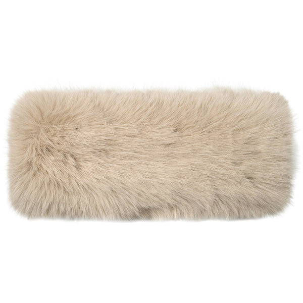 C.C Solid Color Long Faux Fur Headwrap: Taupe