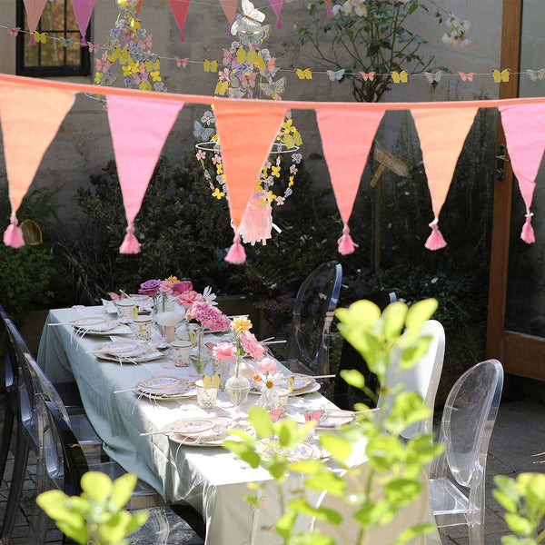 Pink Fabric Bunting Decoration - 10ft, Barbie Party