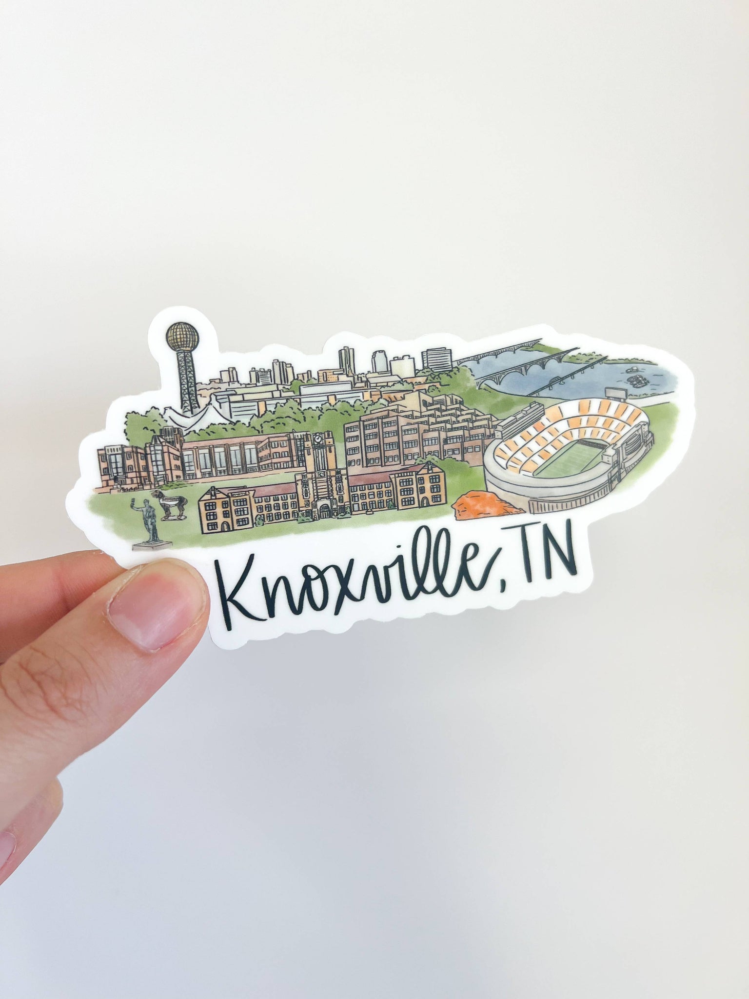 Knoxville, Tennessee Skyline Sticker - Large 2X5in