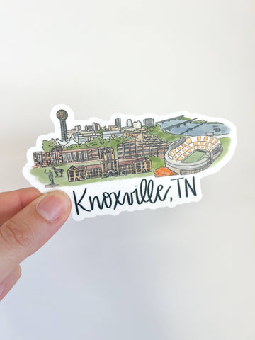 Knoxville, Tennessee Skyline Sticker - Large 2X5in