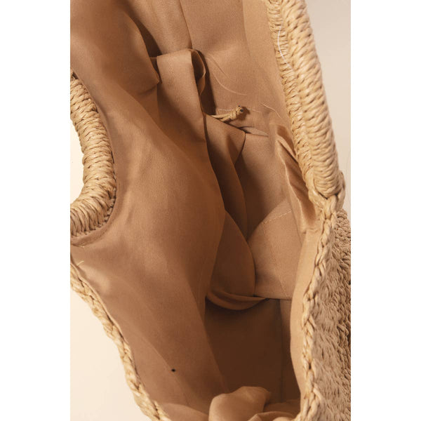 Half Moon Straw Tote Bag