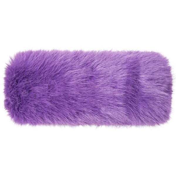 C.C Solid Color Long Faux Fur Headwrap: Dark Beige