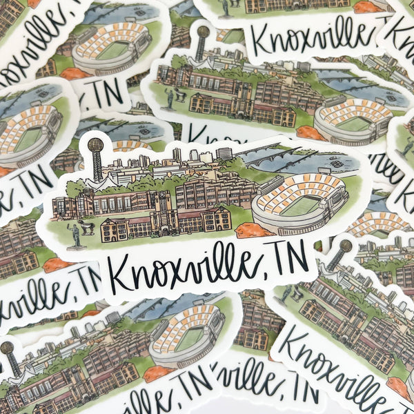 Knoxville, Tennessee Skyline Sticker - Large 2X5in