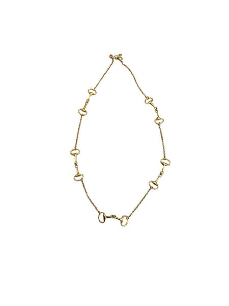 The Snaffle 20" long Chain Necklace. 14K or silver Plated : Silver