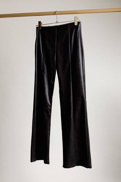 Faded Faux Leather Pants: Charcoal