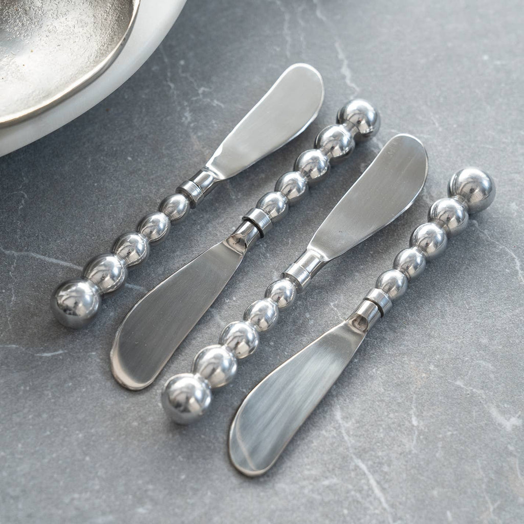 Silver Beaded Handle Spreaders