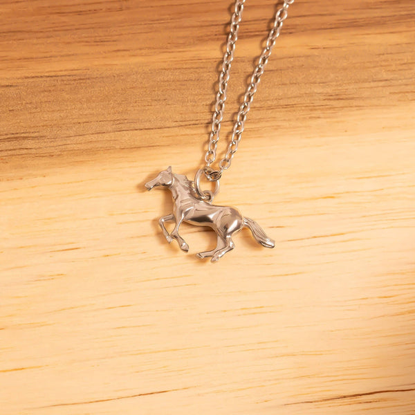 18K Gold PVD Stainless Steel Western Horse Charm: Gold