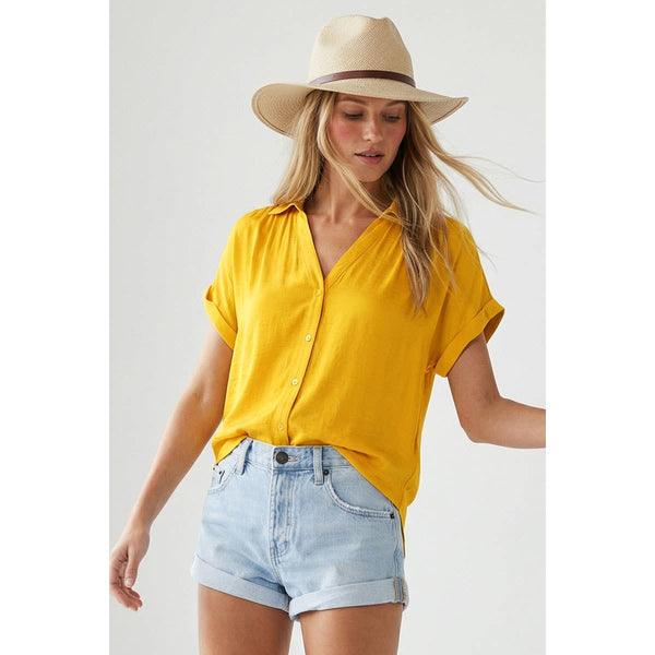 Short Sleeve Blouse: Navy / S