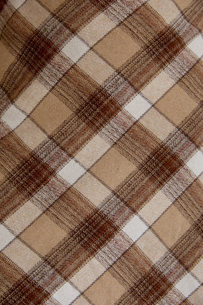 Plaid Bias Mini Skirt: Taupe