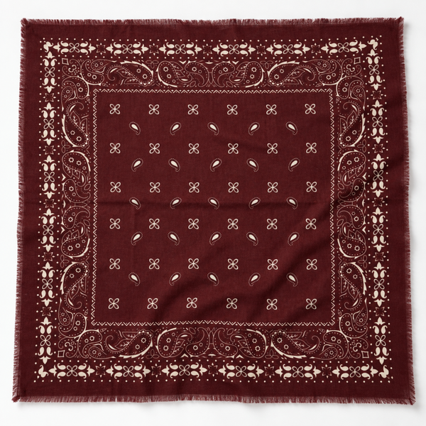Brushed Bandana Oversized Square Scarf: Deep Burgundy