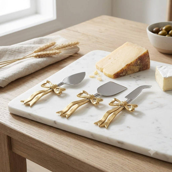 Gold Bow Cheese Set