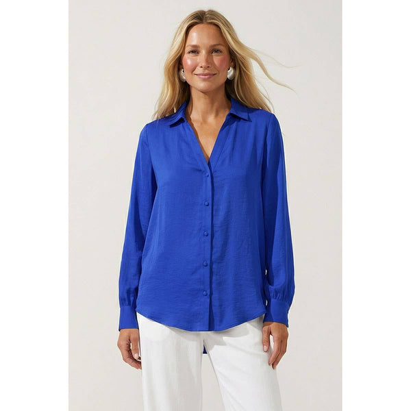 Neck Shirt With Open Seam Sleeve: Mauve / S