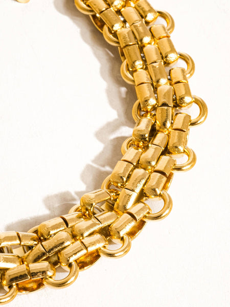 Non-Tarnish Bold Weave Bracelet: Gold