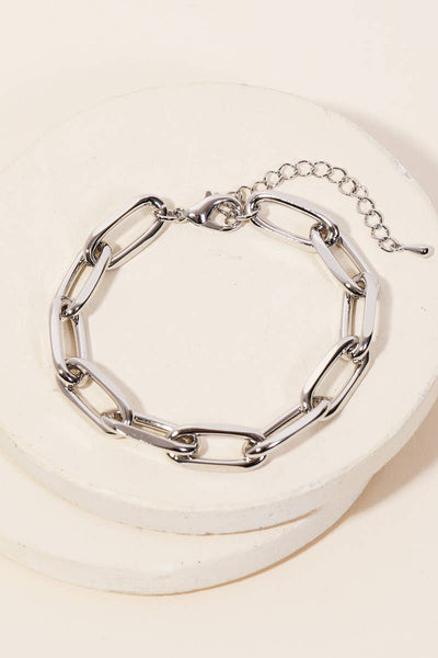 Cable Link Chain Bracelet - Silver