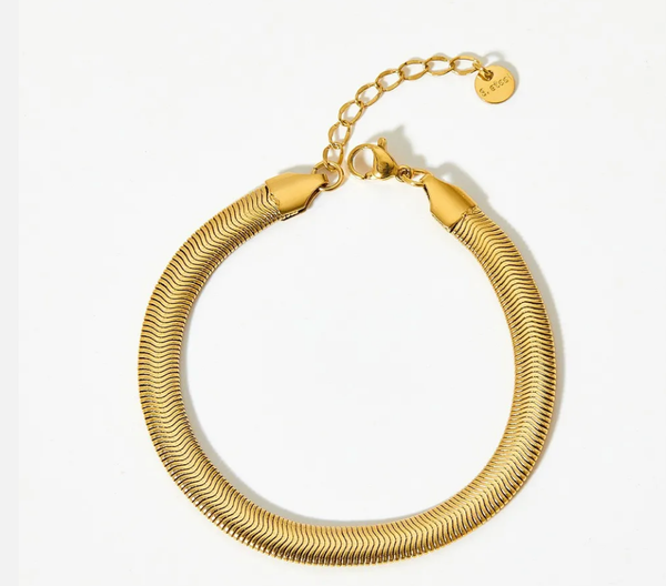 Snake Wheat Herringbone. Softest Steel bracelet: Silver