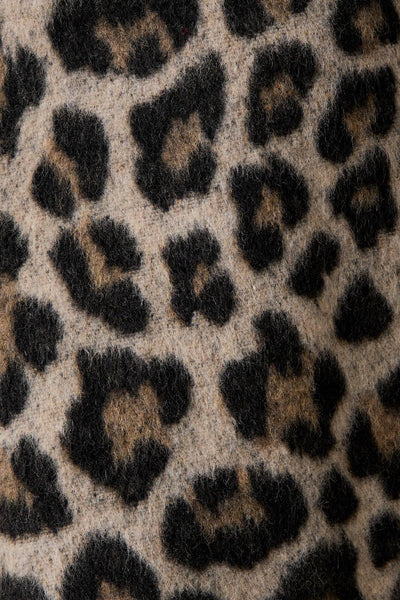 Animal Print Boucle Jacket - Taupe & Black Animal Print