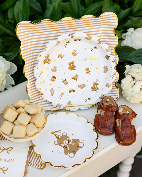 BAB1147 - Tan Striped 10" Plate