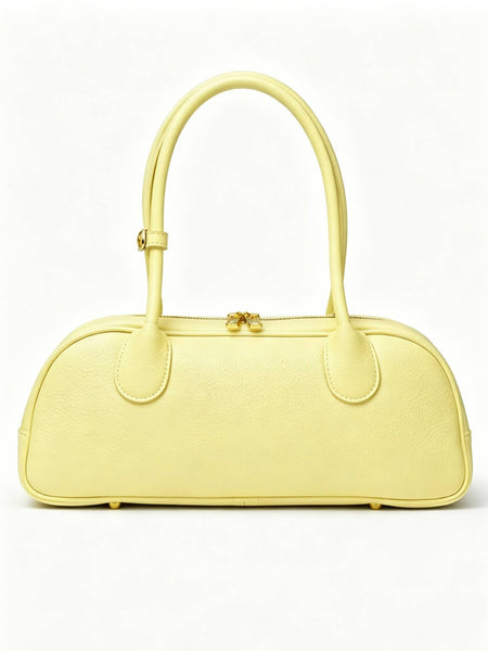 Genuine Leather East-West Bag: Taupe