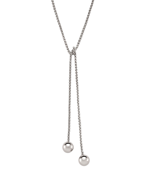 Lariat Rope Tassel Wrap Necklace - Silver